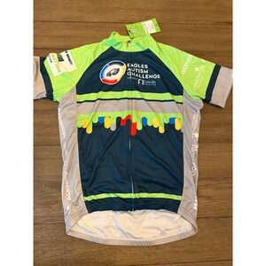 Primal Mens Eagles Autism Challenge 2022 Cycling Jersey Green Navy Small NWT